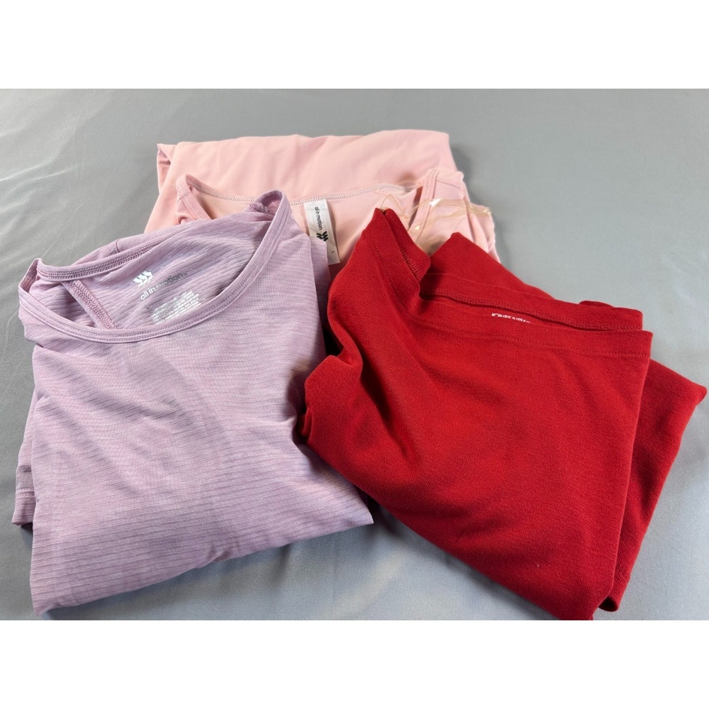 3 Lot All In Motion Jones New York Womens Lot Large Pink Red Active Casual Basic